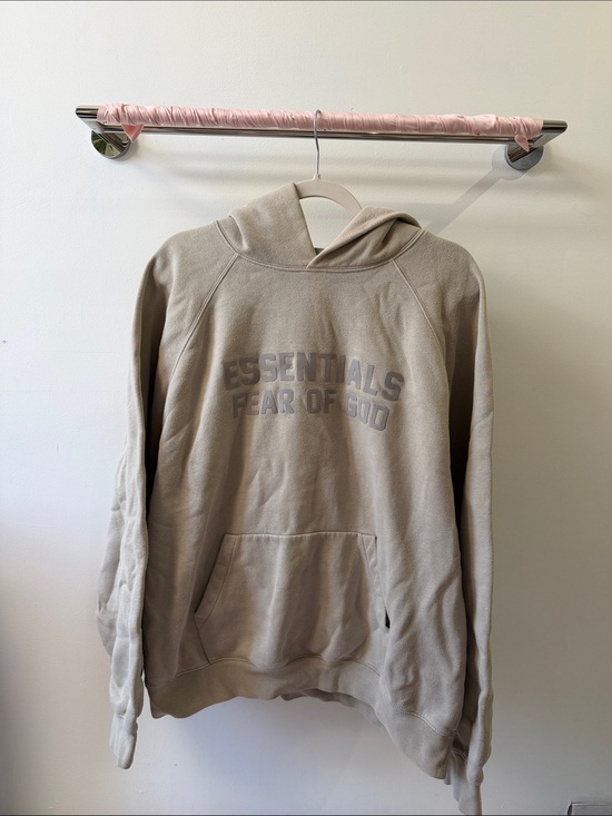 Fear of God Other - Fear of God Essentials Beige Logo Hoodie